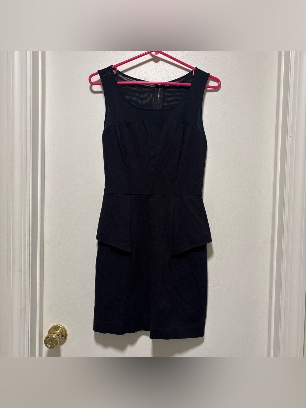Guess Classic Black Peplum Sheath Dress - Women's medium mesh top